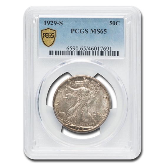 1929-S Walking Liberty Half Dollar MS-65 PCGS 1929-S Walking Liberty Half Dollar MS-65 PCGS